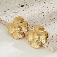 Bevy Pearls Quilted Finish Stud Earrings