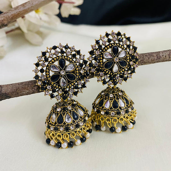 Subhag Alankar White & Black Attractive Kundan earrings For Girls and Women