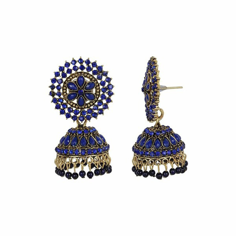Subhag Alankar Dark Blue Attractive Kundan earrings For Girls and Women
