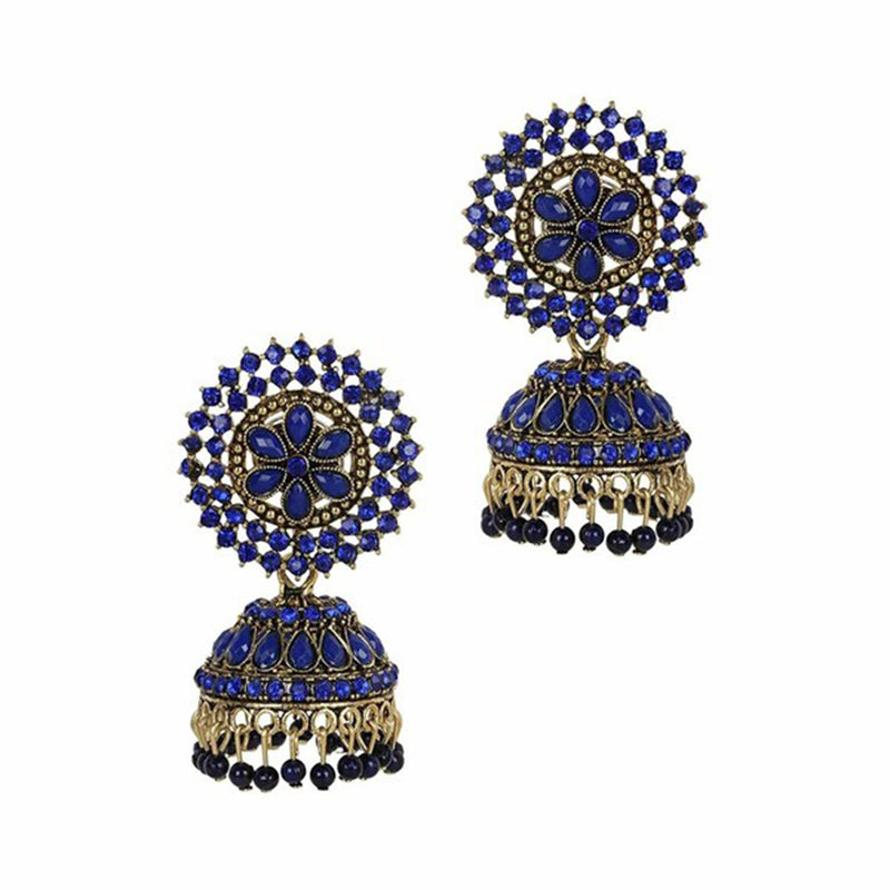 Subhag Alankar Dark Blue Attractive Kundan earrings For Girls and Women