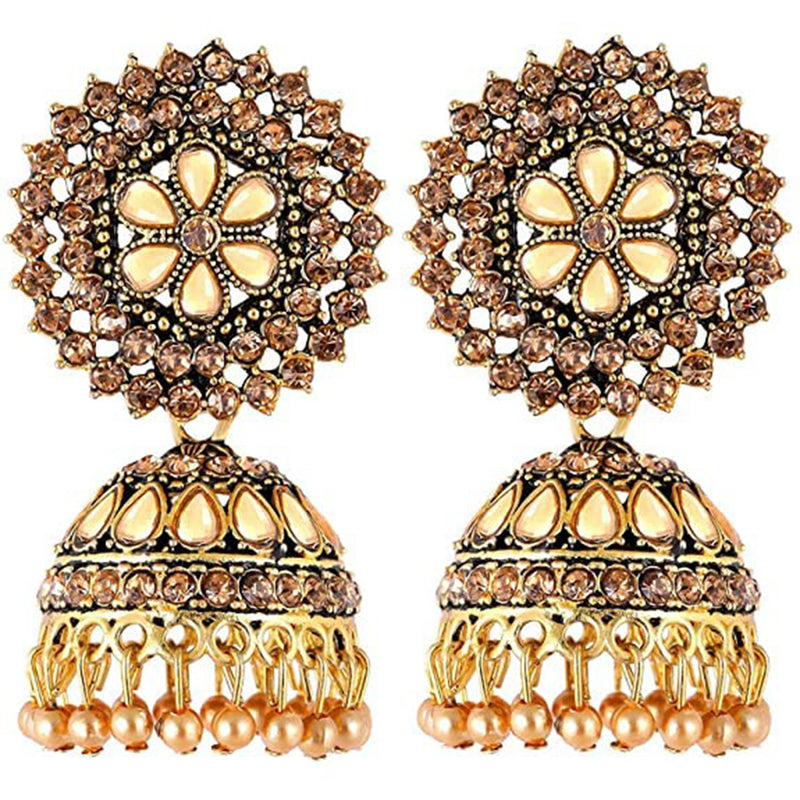 Subhag Alankar Golden Attractive Kundan earrings For Girls and Women