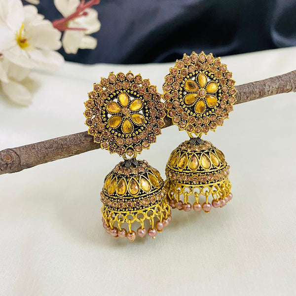 Subhag Alankar Golden Attractive Kundan earrings For Girls and Women