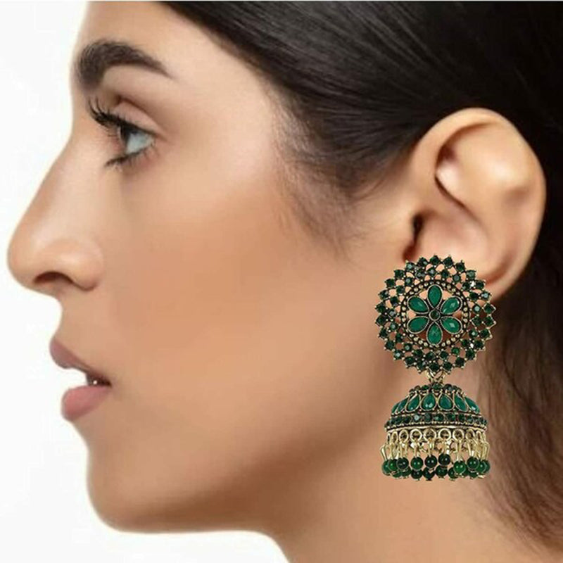 Subhag Alankar Green Attractive Kundan earrings For Girls and Women