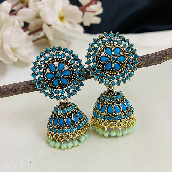Subhag Alankar Light Blue Attractive Kundan earrings For Girls and Women