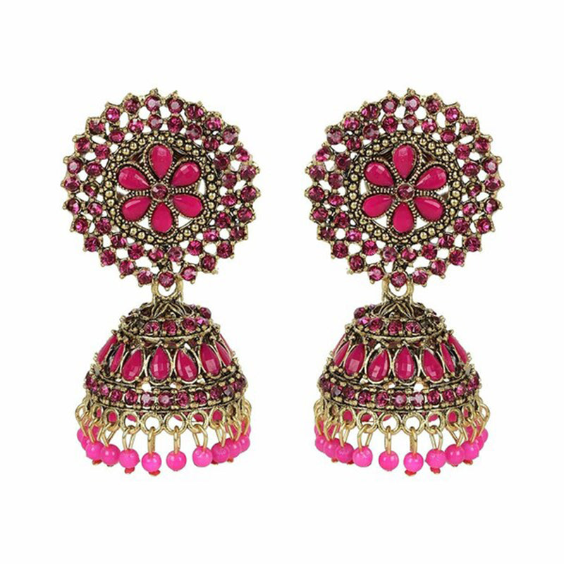 Subhag Alankar Pink Attractive Kundan earrings For Girls and Women
