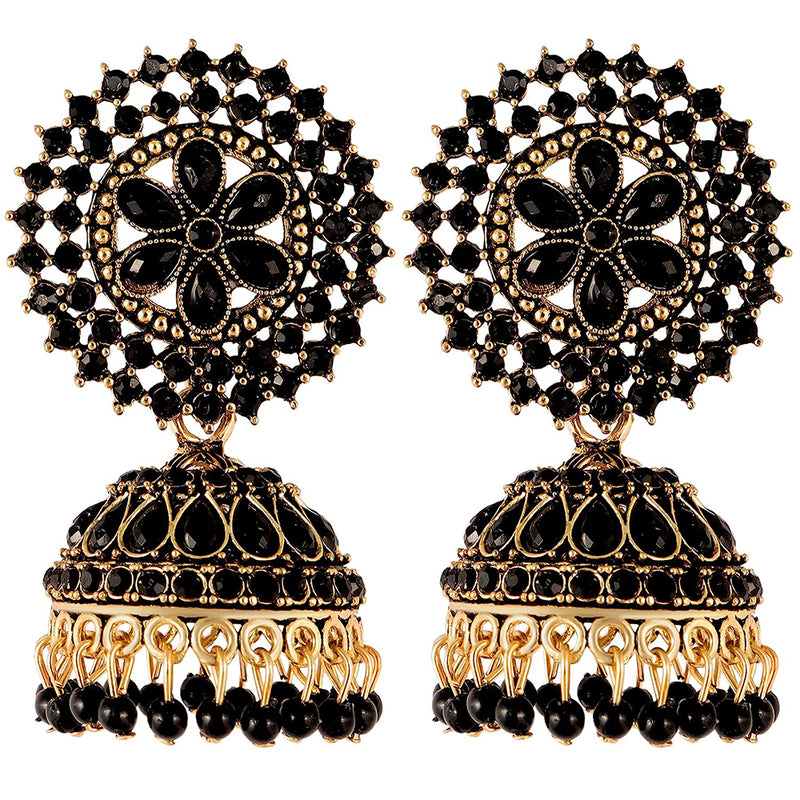 Subhag Alankar Black Attractive Kundan earrings For Girls and Women