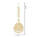 Etnico Gold Plated Kundan & Pearl Maang Tikka for Women (T2136W)