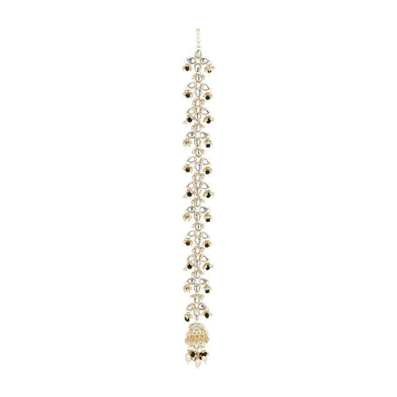 Etnico Gold Plated Traditional Kundan & Pearl Paranda/Hair Braid Pin Choti For Bridal Perfect for Wedding (T2172G)