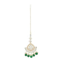 Etnico Gold Plated Traditional Kundan & Pearl Maang Tikka for Women (T3015G)