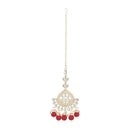 Etnico Gold Plated Traditional Kundan & Pearl Maang Tikka for Women (T3015M)