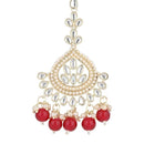 Etnico Gold Plated Traditional Kundan & Pearl Maang Tikka for Women (T3015M)