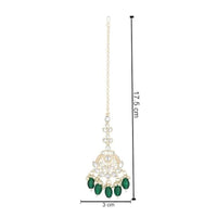 Etnico Gold Plated Traditional Kundan & Pearl Maang Tikka For Women (T3020G)