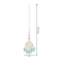 Etnico Gold Plated Traditional Kundan & Pearl Maang Tikka For Women (T3020Sb)
