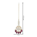 Etnico Gold Plated Traditional Kundan & Pearl Maang Tikka For Women (T3020Wi)