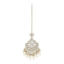 Etnico Gold Plated Traditional Kundan & Pearl Maang Tikka For Women (T3157W)
