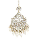 Etnico Gold Plated Traditional Kundan & Pearl Maang Tikka For Women (T3157W)