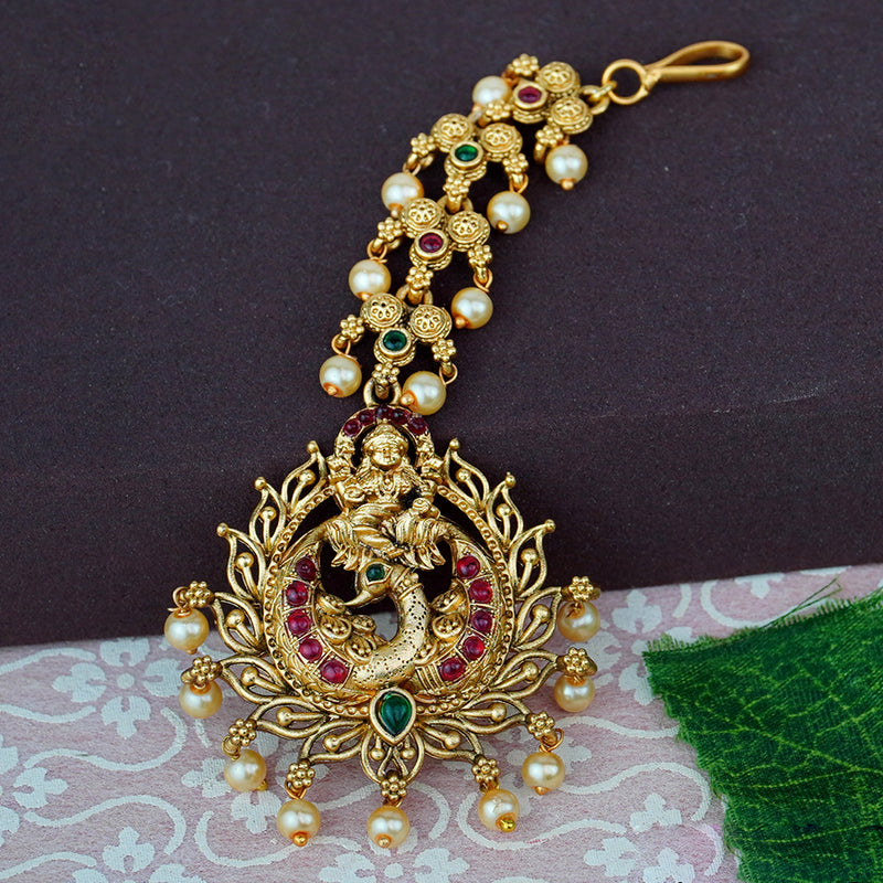 Diksha Collection Gold Plated Temple Mangtikka