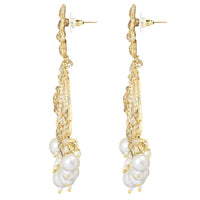 Etnico Gold Plated Traditional Kundan & Pearl Chandbali Earrings With Maang Tikka Set For Women/Girls (TE3020W)