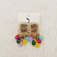 Dhwani Royal Austrian Stone Beads And Pearl Statement Dangler Earrings