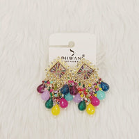 Dhwani Royal Austrian Stone Beads And Pearl Statement Dangler Earrings