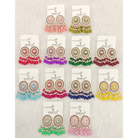 Dhwani Crystal Stone Beads And Meenakari Dangler Earrings 