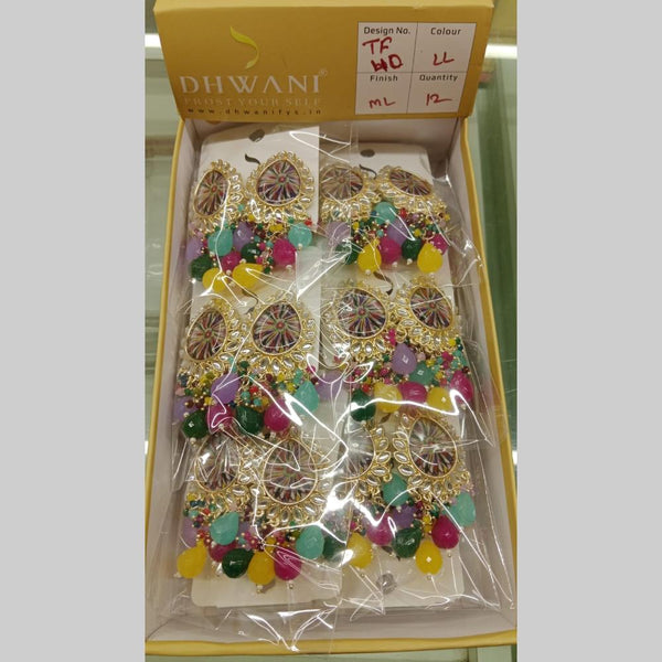 Dhwani Gold Plated Kundan Stone And Beads Dangler Earrings