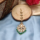 Arham Gold Plated Polki Kundan And Pearl Beads Maangtikka
