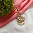 Arham Gold Plated Polki Kundan And Pearl Beads Maangtikka