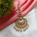 Arham Gold Plated Polki Kundan And Pearl Beads Maangtikka 
