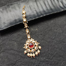 Arham Gold Plated Polki Kundan And Pearl Beads Maangtikka 