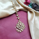 Arham Gold Plated Polki Kundan And Pearl Beads Maangtikka