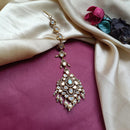 Arham Gold Plated Polki Kundan And Pearl Beads Maangtikka