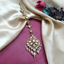 Arham Gold Plated Polki Kundan And Pearl Beads Maangtikka