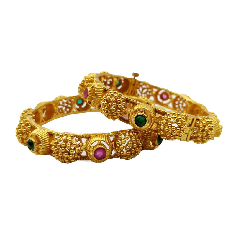 Choice Gold Plated Pota Stone Bangles Set