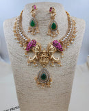LAFZ  Royal Divine Laxmi Elephant Temple Choker Necklace Set with Earrings - TM606