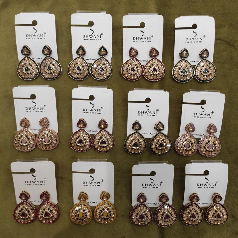 Dhwani Grace Crystal Stone And Pearl Occasion Earrings