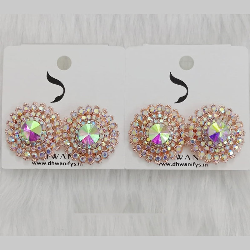 Dhwani Rose Gold Plated Austrian Stone Studs Earrings