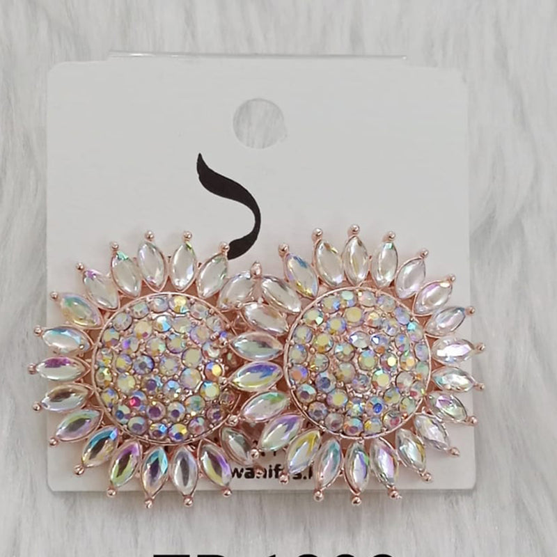 Dhwani Rose Gold Plated Austrian Stone Studs Earrings