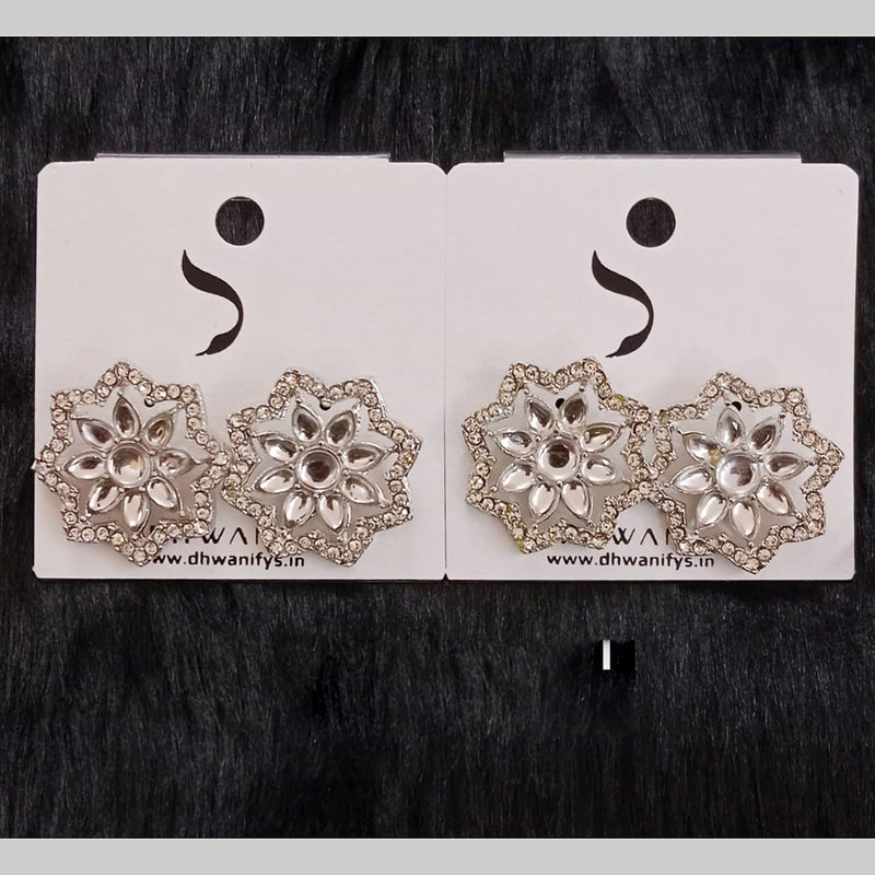 Dhwani Silver Plated Austrian Stone Studs Earrings