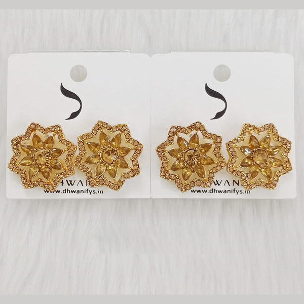 Dhwani Gold Plated Austrian Stone Studs Earrings