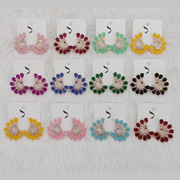 Dhwani Austrian Stone Studs Earrings (Assorted Color)