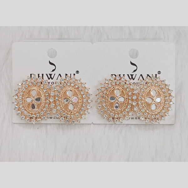 Dhwani Gold Plated Austrian Stone And Mirror Studs Earrings