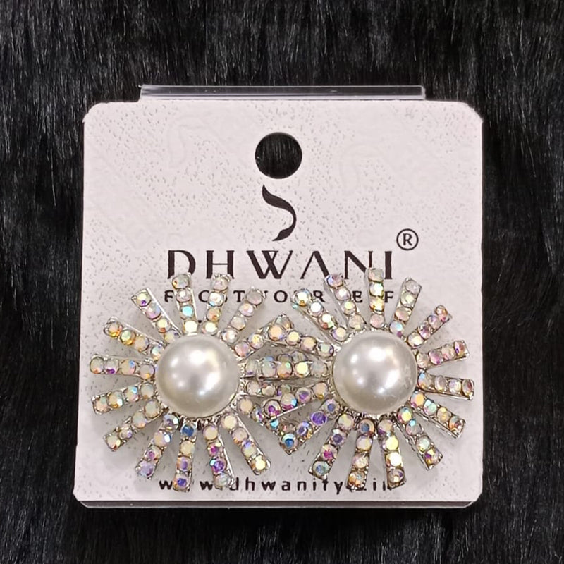 Dhwani Silver Plated Austrian Stone Studs Earrings