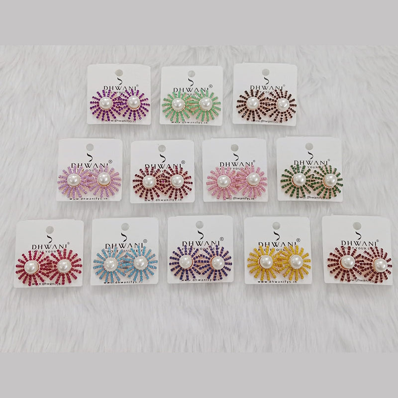 Dhwani Austrian Stone Studs Earrings (Assorted Color)