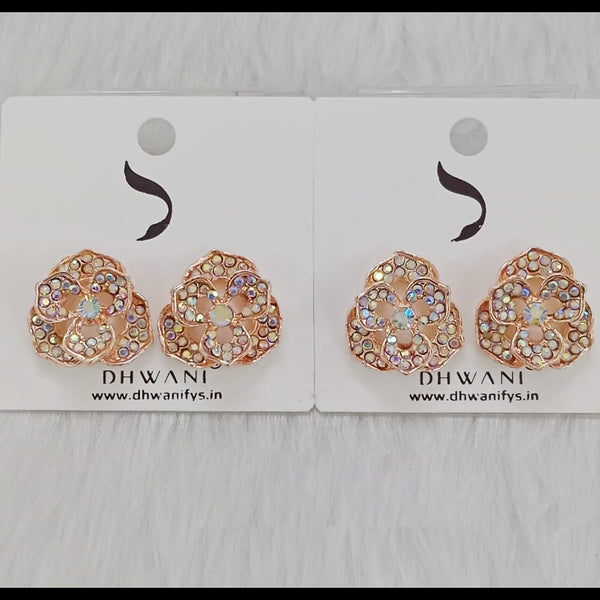 Dhwani Rose Gold Plated Austrian Stone Studs Earrings