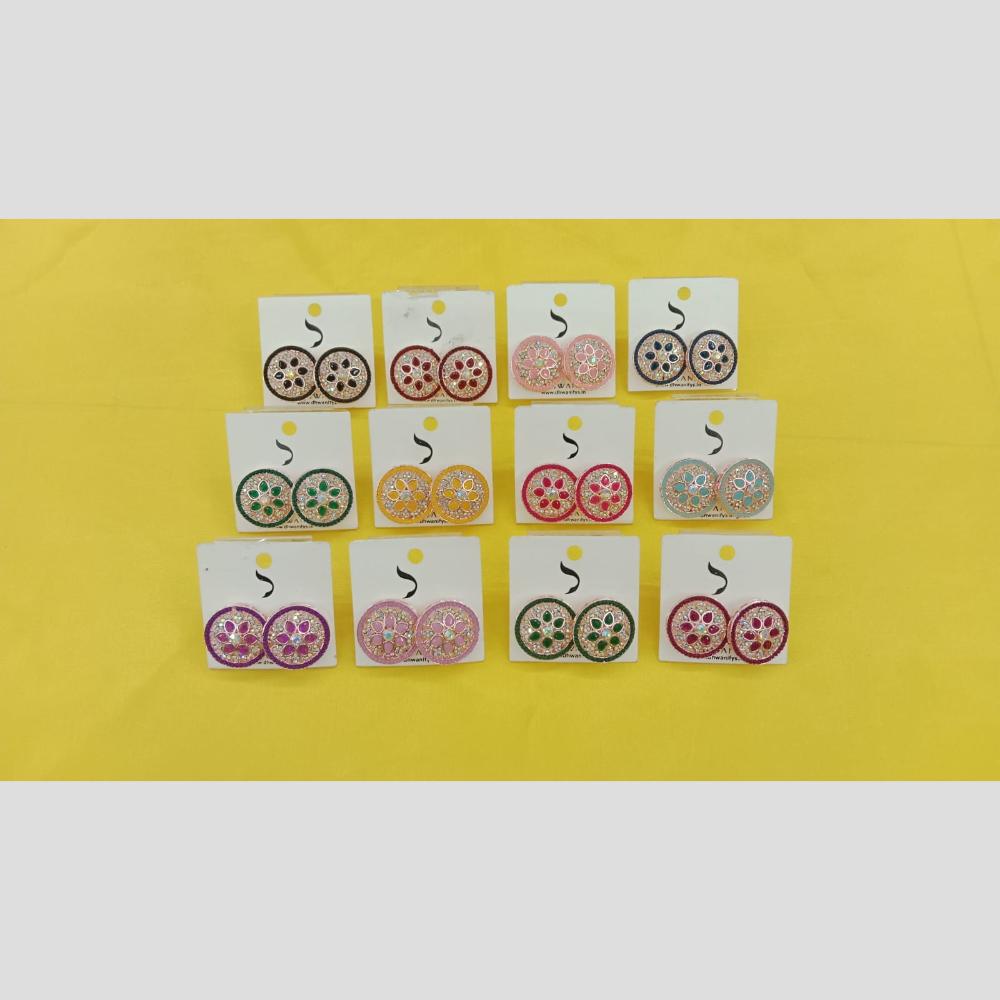 Dhwani Austrian Stone Studs Earrings (Assorted Color)