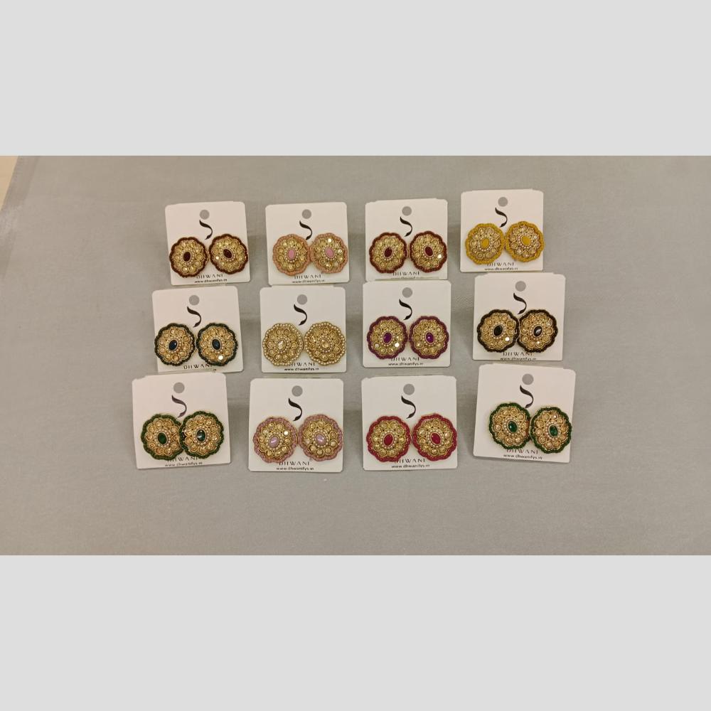 Dhwani Gold Plated Austrian Stone Studs Earrings (Assorted Color)
