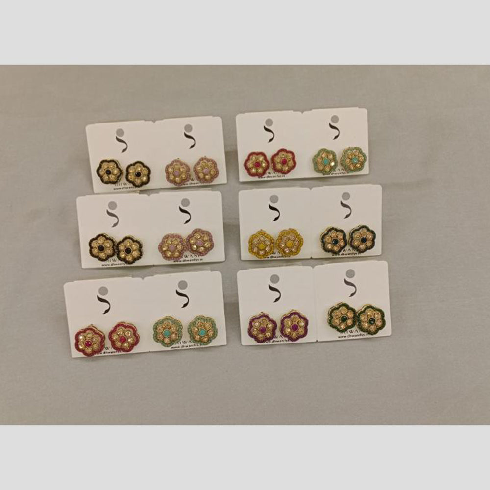 Dhwani Gold Plated Austrian Stone Studs Earrings (Assorted Color)