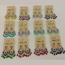 Dhwani Oxidised Plated Elegant Pota Stone And Pearl Dangler Earrings (Pack of 12)