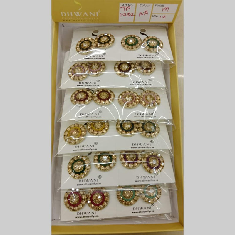 Dhwani Gold Plated Austrian Stone Studs Earrings (Assorted Color)